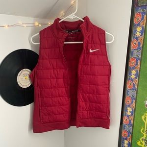 Red Nike Athletic Zip-Up Vest